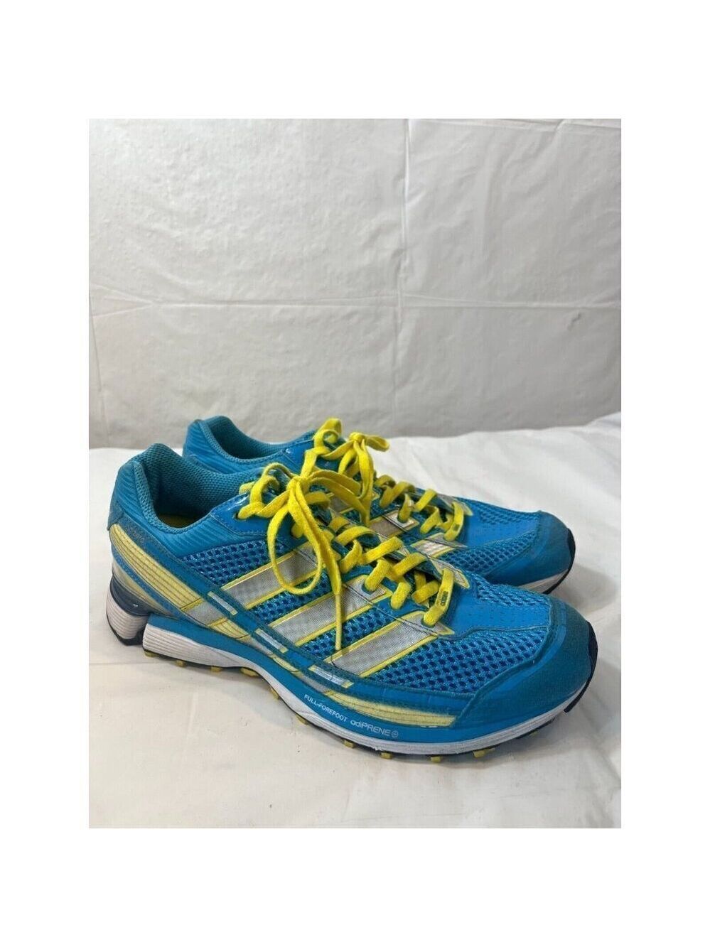 ADIDAS ADIZERO BLUE/YELLOW RUNNING WOMEN 9.5 SHOES SNEAKERS